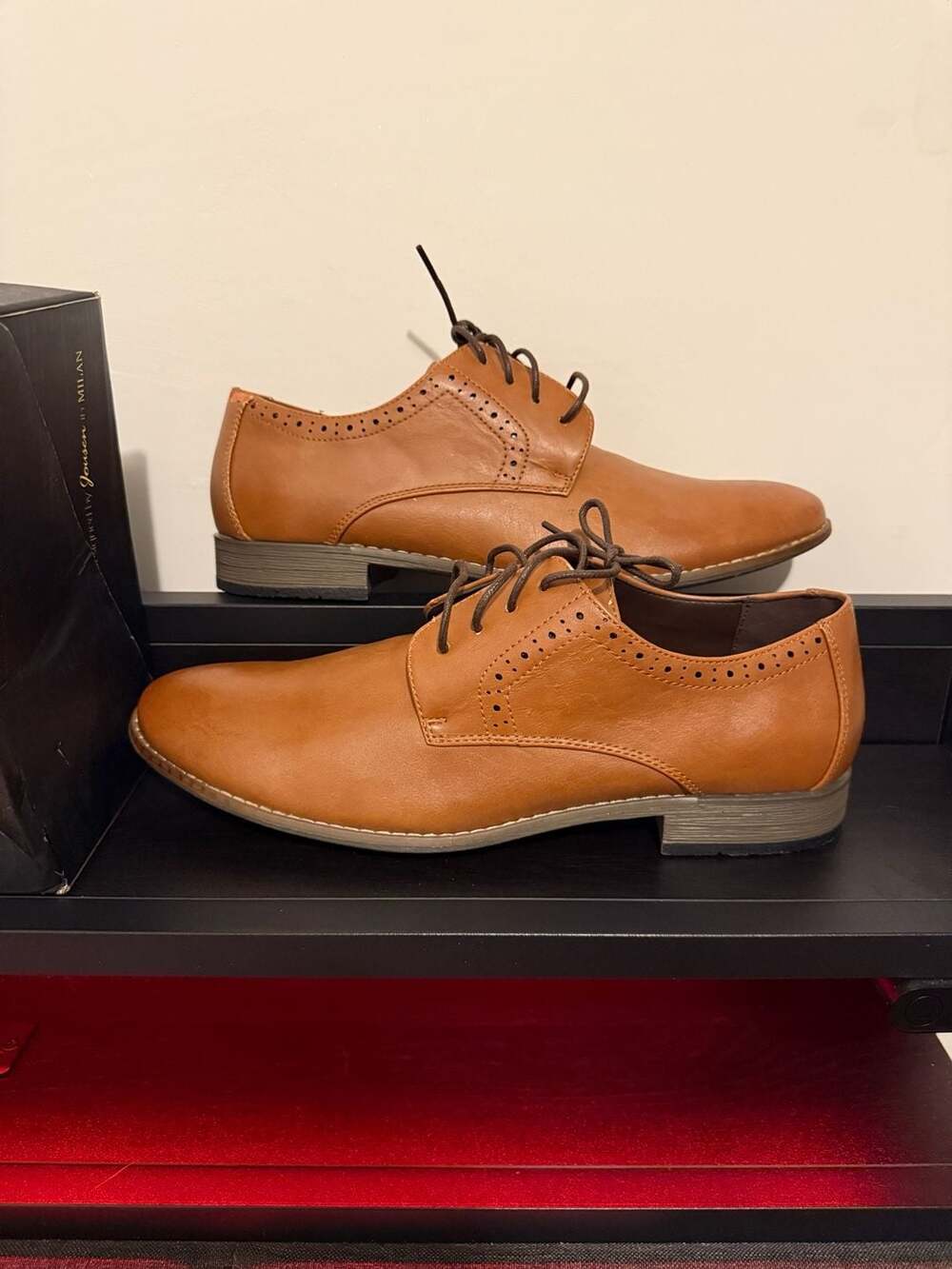 Jousen Milan Men's Brown Oxford Dress Shoes Size 9 mens
